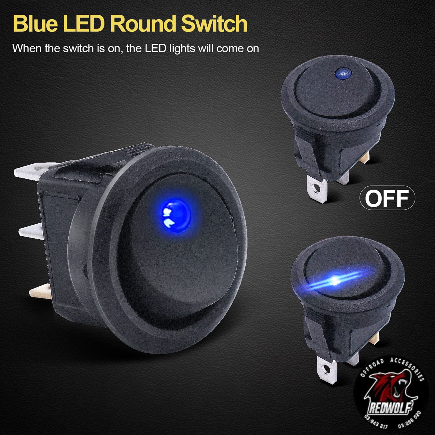 Botton Round Pin Illuminated