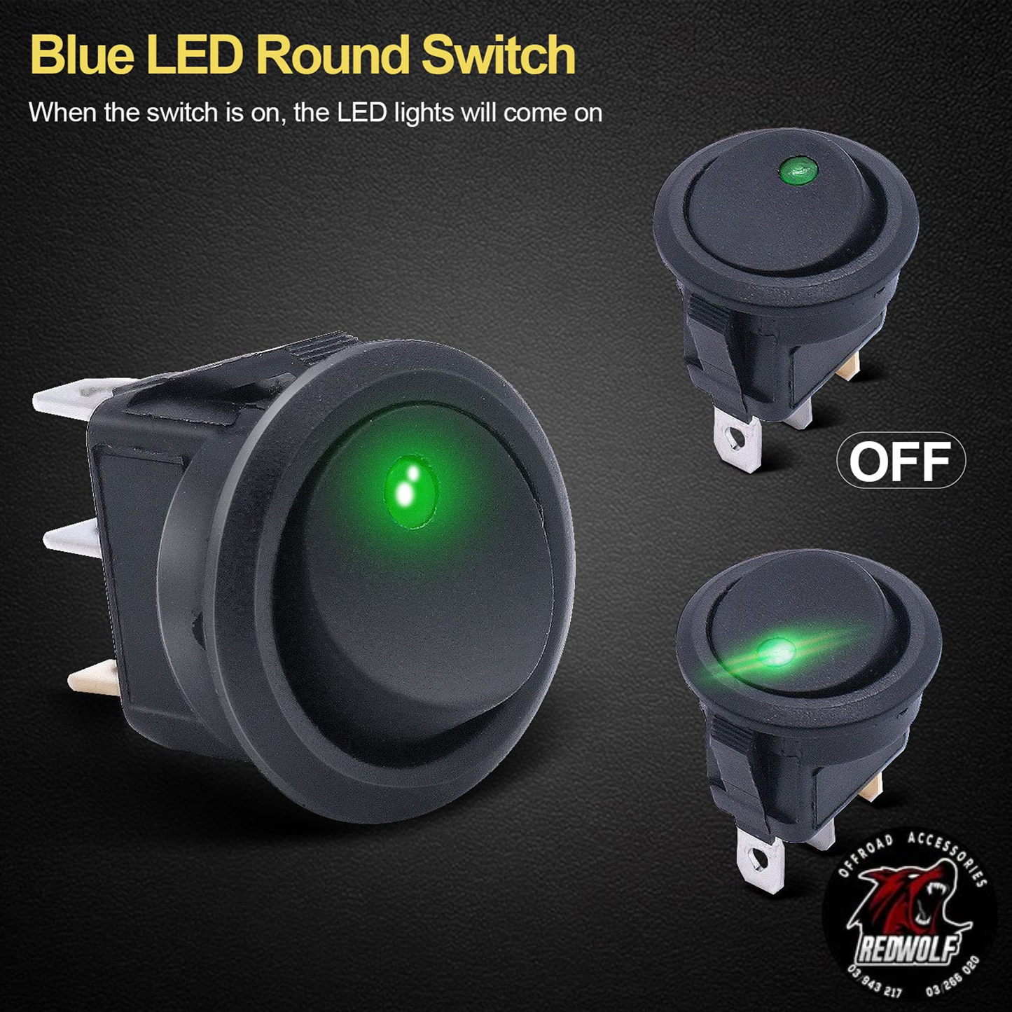 Botton Round Pin Illuminated