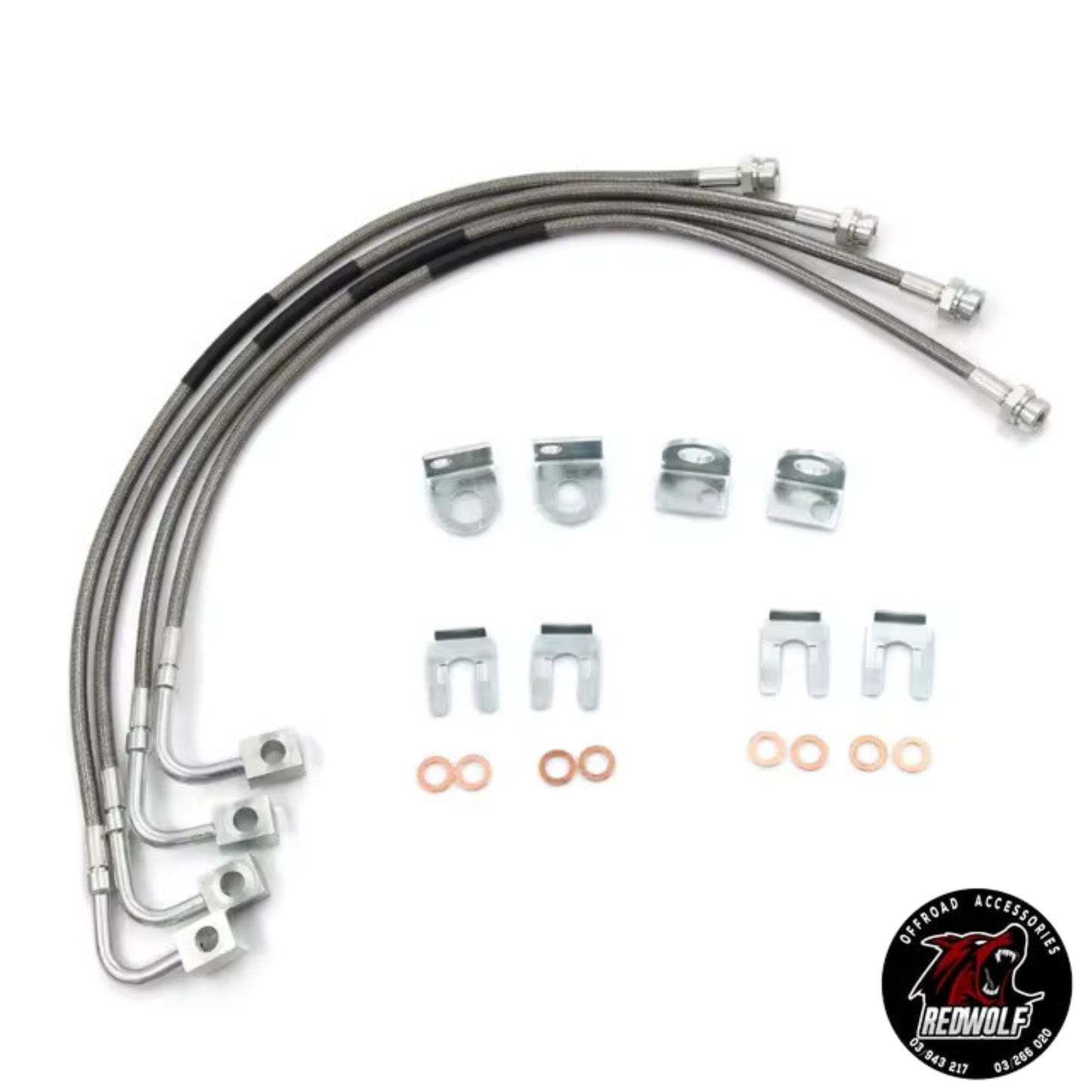 JK-Front Extended Stainless Brake Lines Hose-4-6" of suspension lift